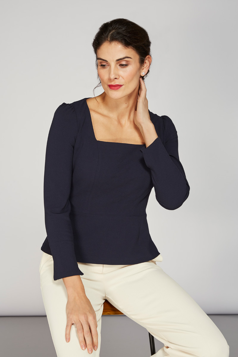 Alice Fawke - top made for large busts - Nadia top - navy