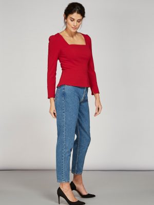 Alice Fawke - top made for big busts - Nadia top - red