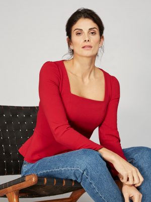Alice Fawke - top made for big busts - Nadia top - red