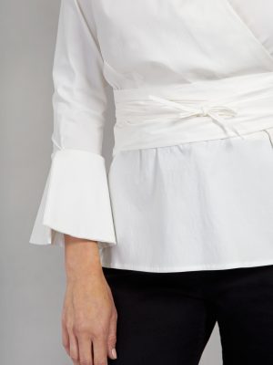 Alice Fawke - shirt for a bigger bust - Tina wrap shirt - white