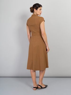 Alice Fawke - dress for curves - Charlotte dress - toffee coloured